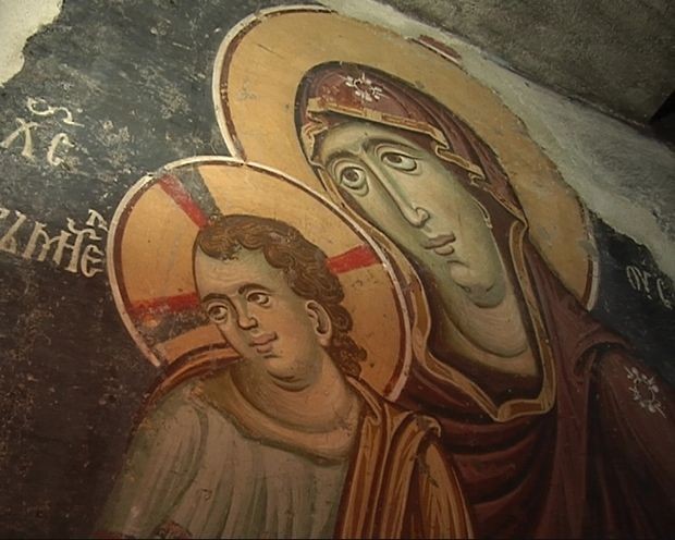 Detalj sa freske u Bogorodici Ljeviškoj