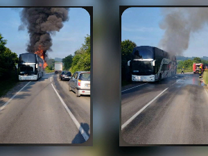 Запалио се аутобус на путу Брестовик-Смедерево, нема повређених