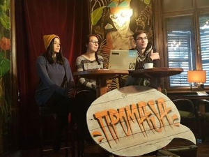 Промаја: 	Гледаш ли уметност у (-)лице