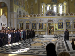 Први Свесрпски сабор у Београду - молебан у Храму Светог Саве
