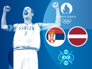ЛОИ 2024 - Баскет 3x3: Летонија - Србија