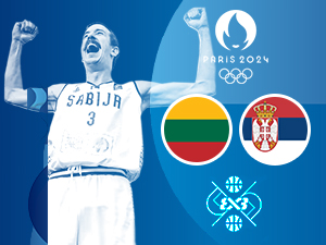 ЛОИ 2024 - Баскет 3x3: Литванија - Србија