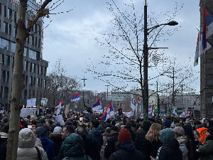 Протест студената испред Уставног суда