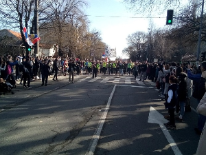 Протестна шетња студената од Београда до Новог Сада