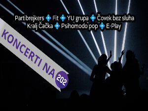 Концерти на 202: Партибрејкерс, Фит, YU група, Човек без слуха, Краљ Чачка, Психомодо поп, E-Play