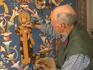 Ископирана фреска Лоза Немањића – Часлав Цолић ју је радио и у мислима и на јави