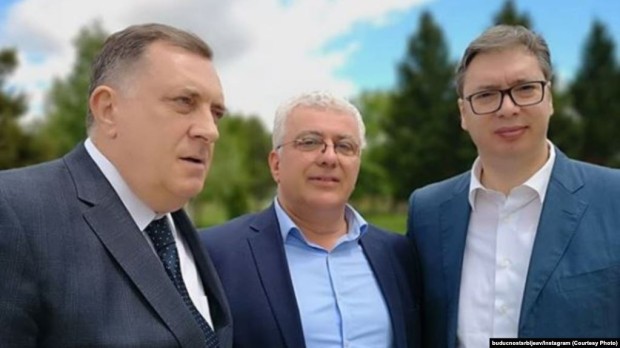 Andrija Mandić, Aleksandar Vučić i Milorad Dodik
