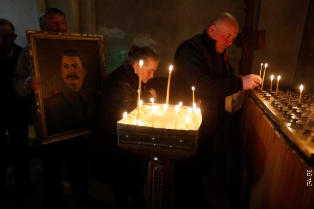 Помен Стаљину у цркви у Горију на годишњицу смрти, 5. марта 2020.
