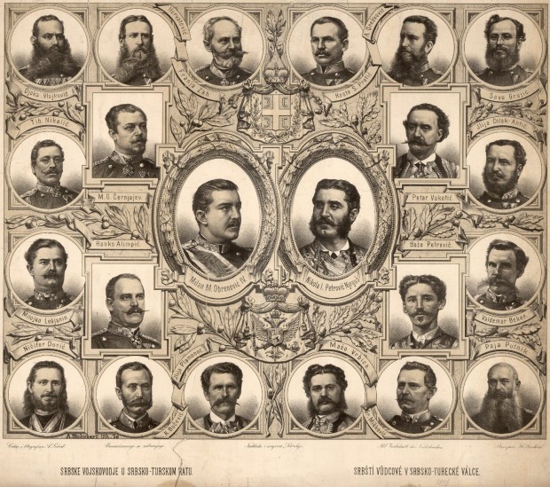 Srpske vojskovođe u Srbsko-turskom ratu 1876, ilustracija iz 
