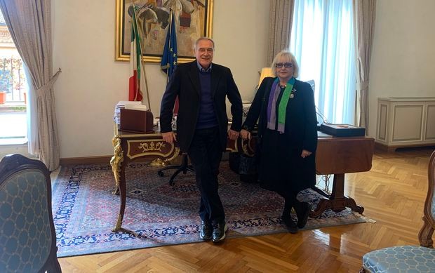 Сенатор Пјетро Гарса и Мира Адања-Полак у Риму 2022.