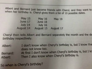 „Шерилин рођендан“: Математички задатак збунио свет