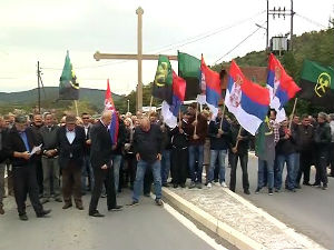 Протест радника "Трепче" у Рудару