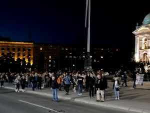 Протест противника вакцинације у Београду, на скупу и Јована Стојковић