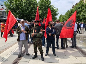 Протест ветерана ОВК у центру Приштине