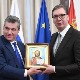 Слуцки уручио Вучићу икону, поклон патријарха Кирила