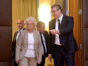 Вучић: Важно је да разговарамо отворено, па макар се и свађали; Ламбрехт: Битно је да влада стабилност на Западном Балкану 